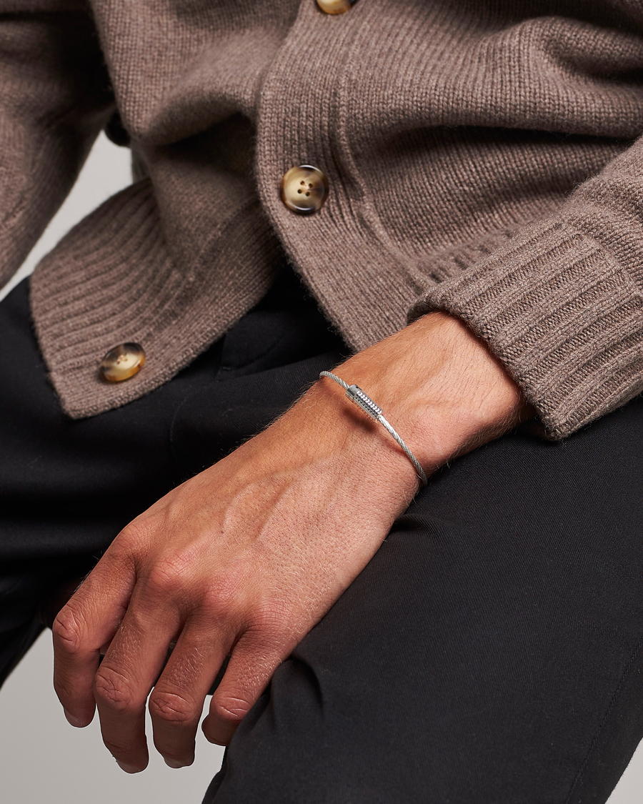 Herren | LE GRAMME | LE GRAMME | Pyramid Guilloche Cable Bracelet Sterling Silver 9g