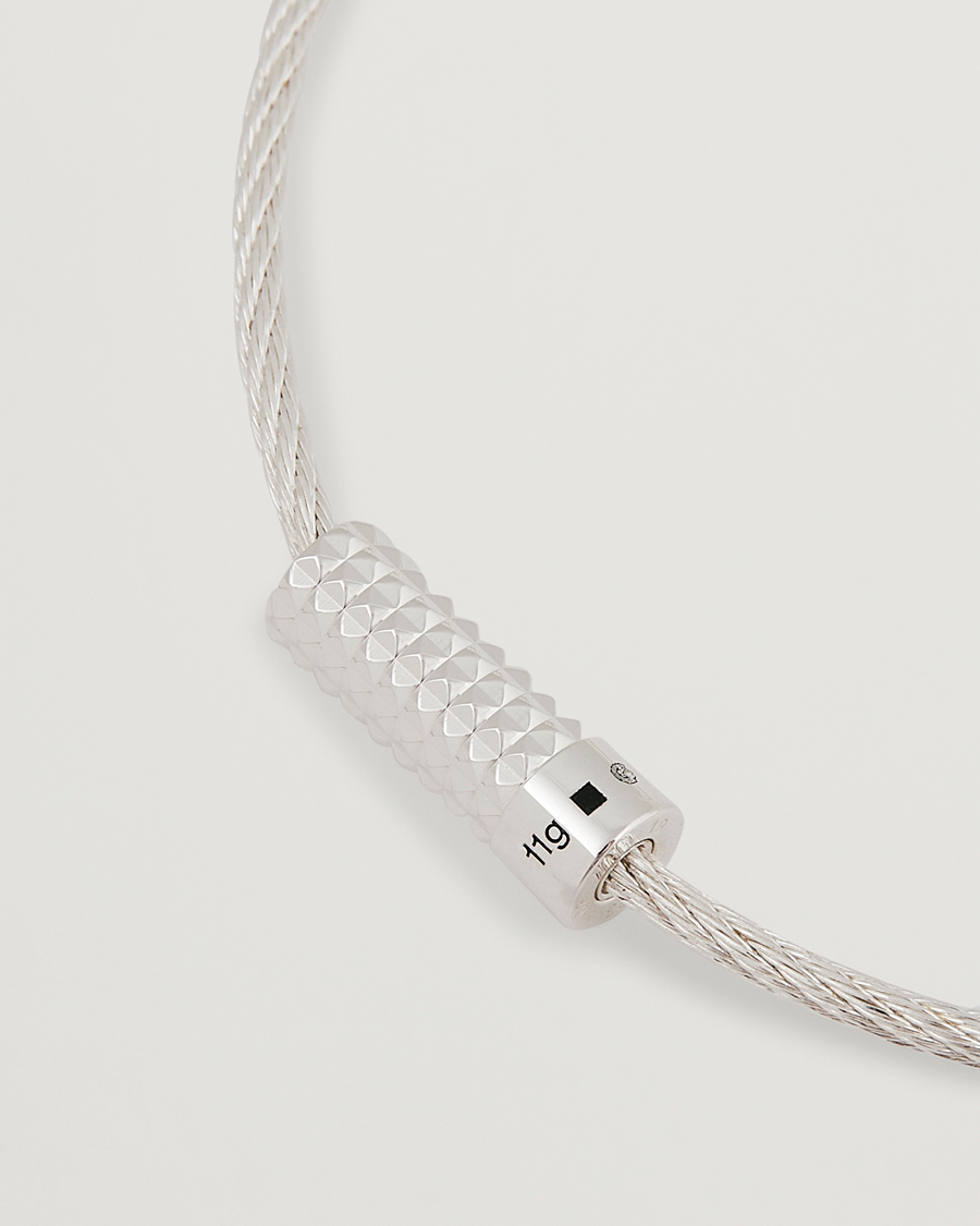 Herren | LE GRAMME Pyramid Guilloche Cable Bracelet Sterling Silver 9g | LE GRAMME | Pyramid Guilloche Cable Bracelet Sterling Silver 9g