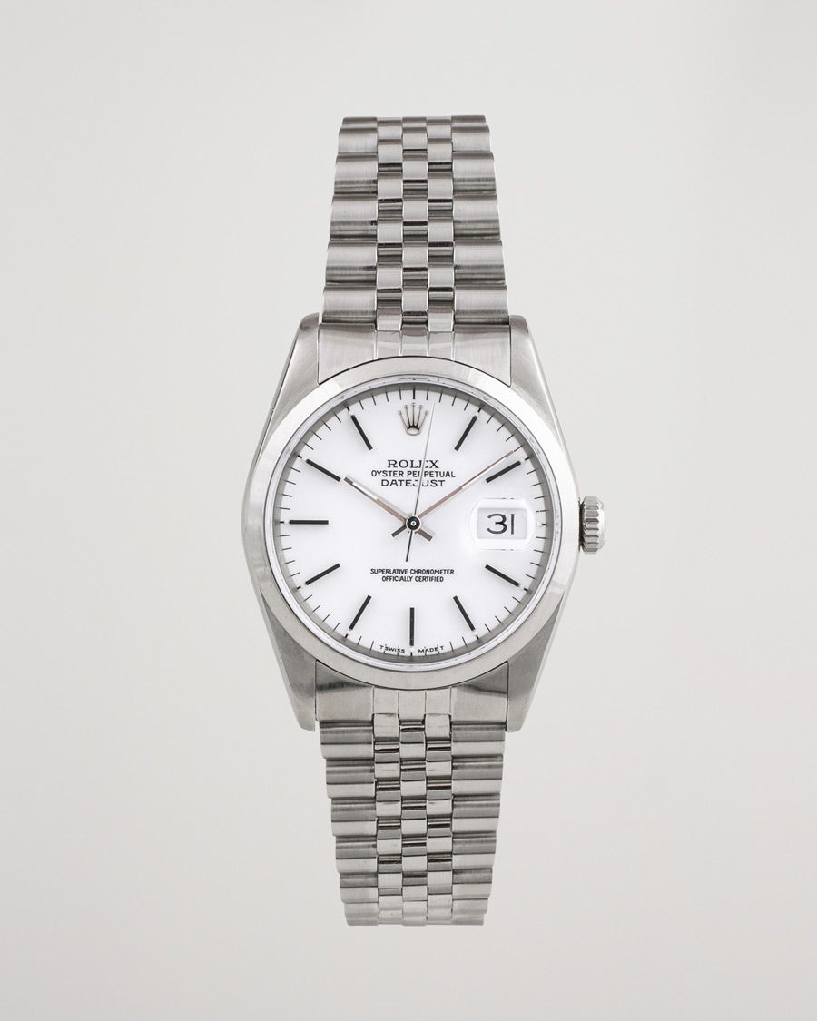 Herren | Rolex Pre-Owned Datejust 16200 Oystert Perpetual Steel White Steel White | Rolex Pre-Owned | Datejust 16200 Oystert Perpetual Steel White Steel White
