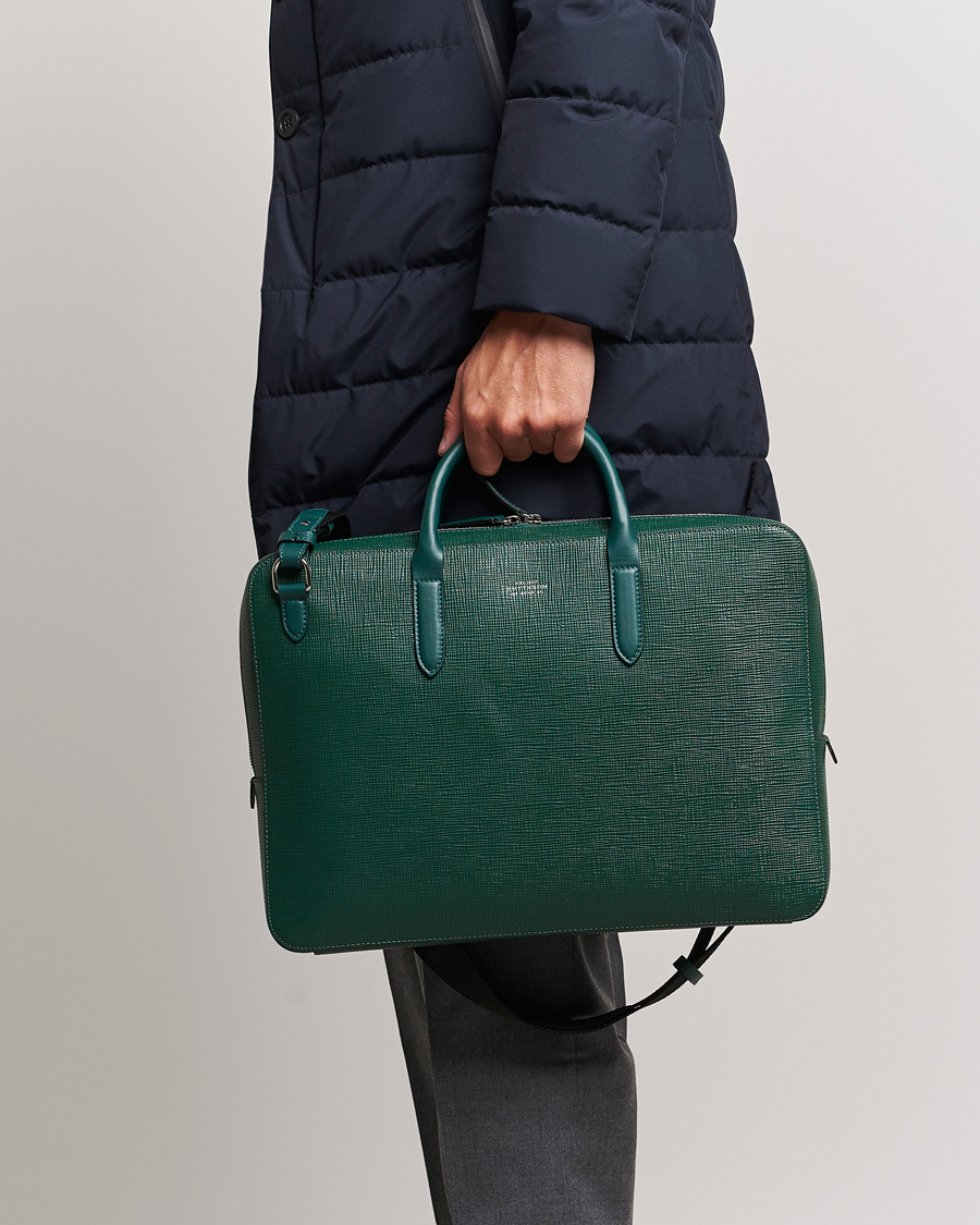 Herren | Taschen | Smythson | Panama Lightweight Briefcase Forest Green