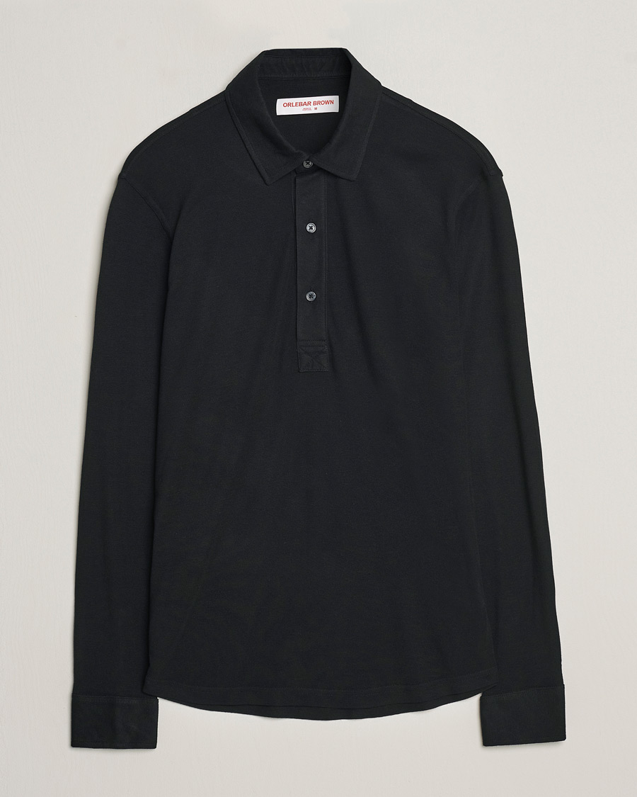 Herren | Pullover | Orlebar Brown | Sebastian Long Sleeve Cashmere Polo Black