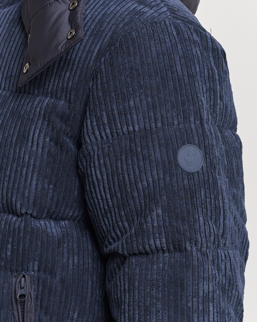Herren | Jacken | Save The Duck | Albus Cord Padded Puffer Jacket Blue Black