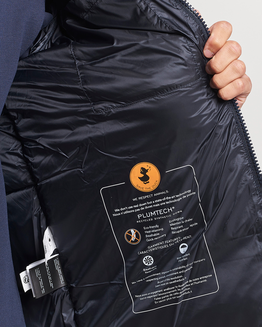 Save The Duck Albus Cord Padded Puffer Jacket Blue Black