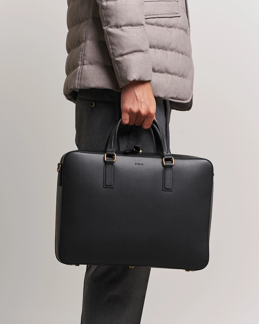 Herren | Taschen | Mismo | Morris Full Grain Leather Briefcase Black