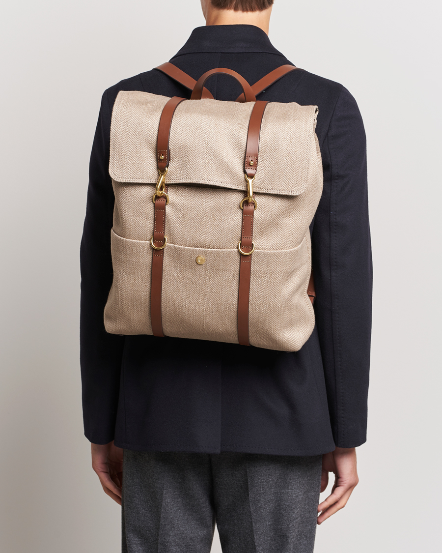 Herren | Mismo M/S Backpack Grand Herringbone/Cuoio | Mismo | M/S Backpack Grand Herringbone/Cuoio