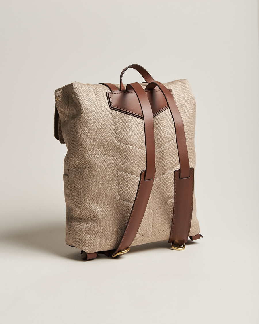 Herren | Mismo M/S Backpack Grand Herringbone/Cuoio | Mismo | M/S Backpack Grand Herringbone/Cuoio