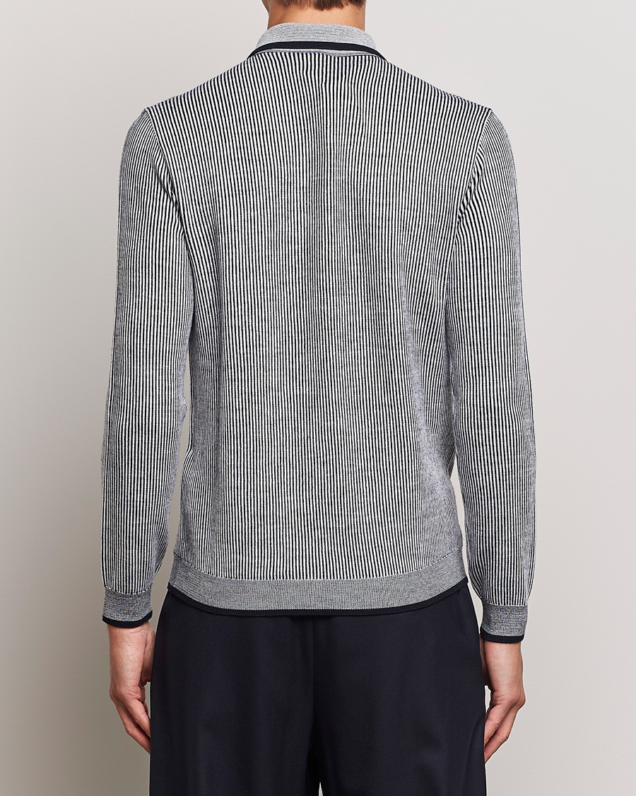 Herren | Pullover | Giorgio Armani | English Rib Knitted Polo Shirt Navy/White