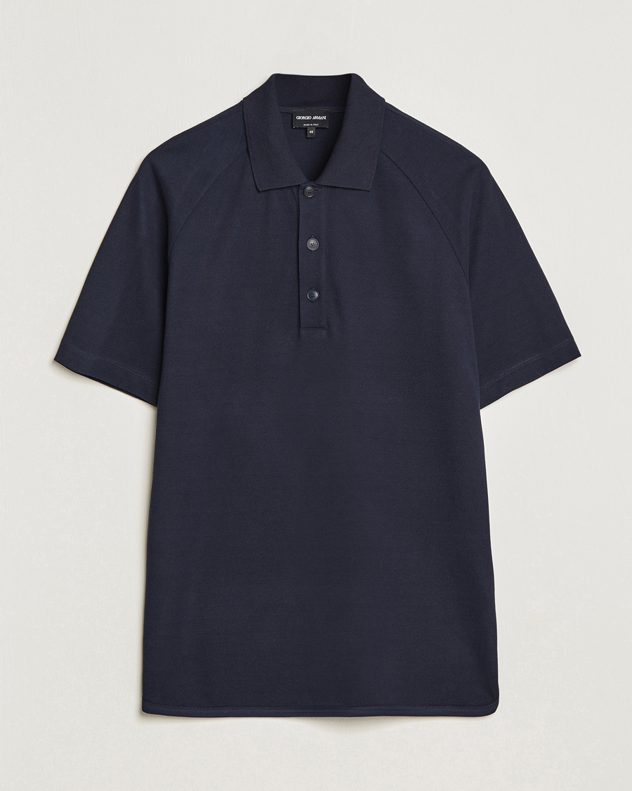Herren |  | Giorgio Armani | Cotton/Cashmere Raglan Sleeve Polo Navy