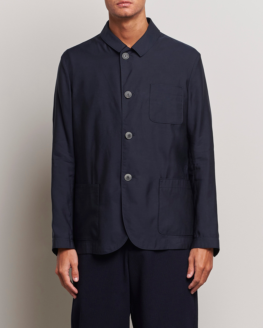Herren | Giorgio Armani | Giorgio Armani | Lightweight Silk Blend Chore Jacket Navy
