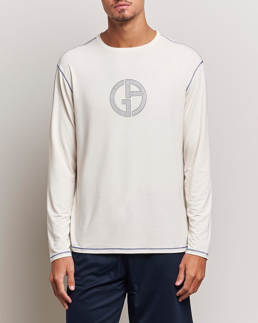 Herren | Pullover | Giorgio Armani | Soft Viscose Jersey Pullover Ivory