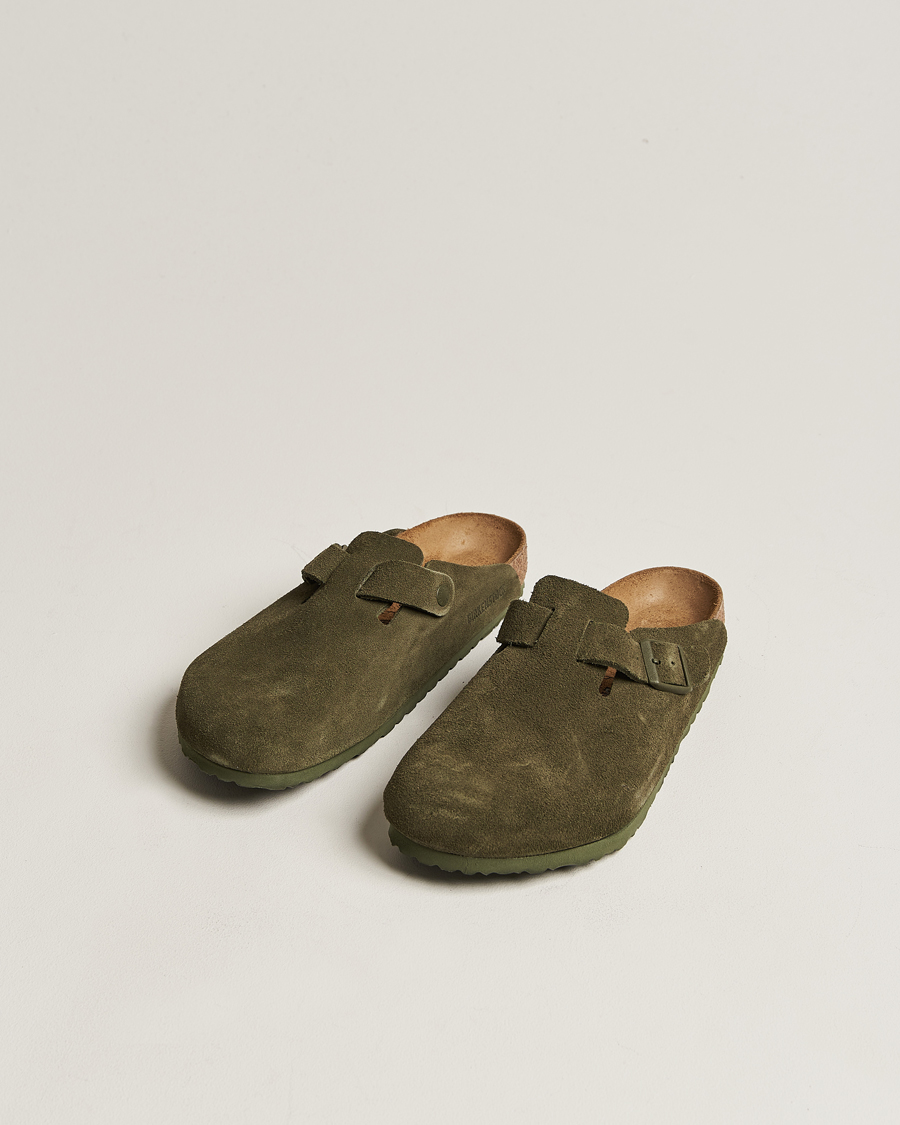 Herren | BIRKENSTOCK Boston Classic Footbed Thyme Green Suede | BIRKENSTOCK | Boston Classic Footbed Thyme Green Suede