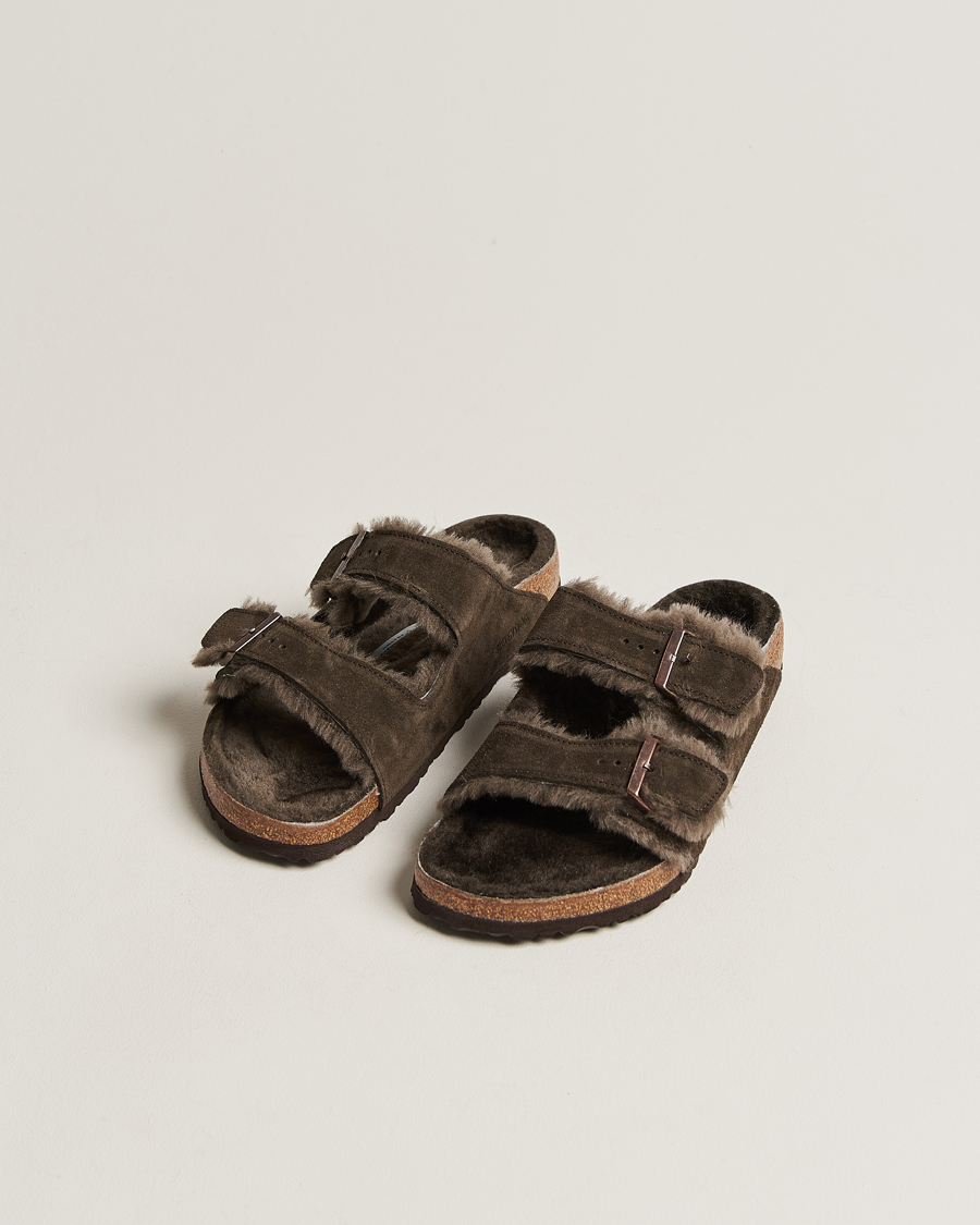 Herren | Hausschuhe & Pantoletten | BIRKENSTOCK | Arizona Classic Footbed Shearling Mocha Suede