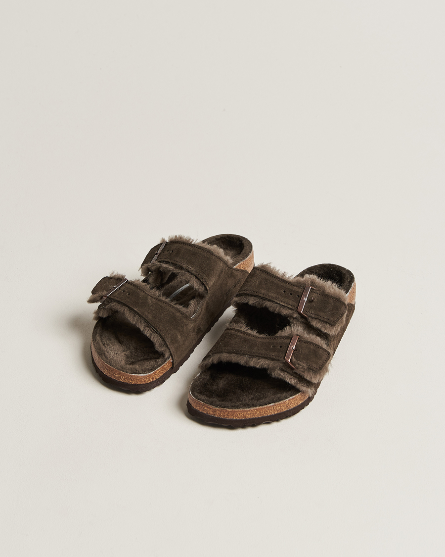 Herren | Sandalen & Pantoletten | BIRKENSTOCK | Arizona Classic Footbed Shearling Mocha Suede