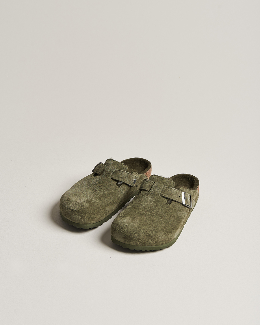 Herren | BIRKENSTOCK Boston Shearling Thyme Suede | BIRKENSTOCK | Boston Shearling Thyme Suede