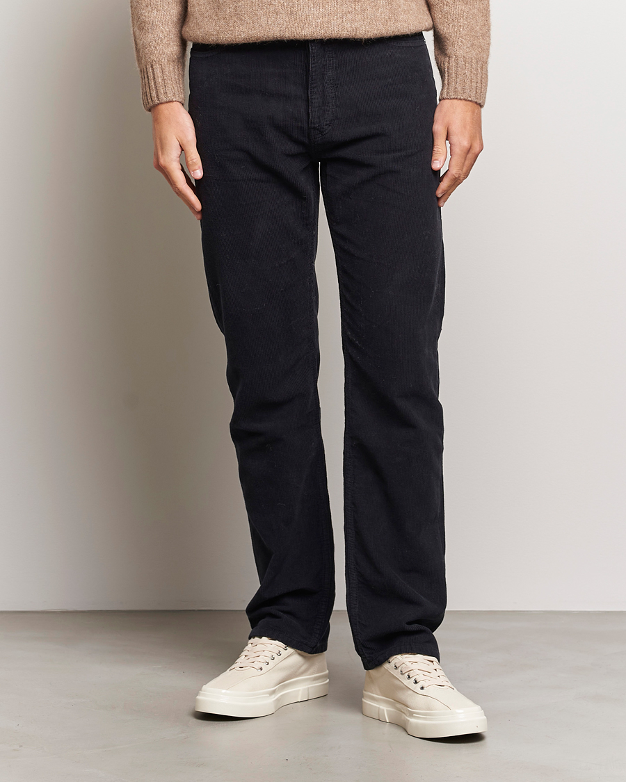 Herren | Cordhosen | Filippa K | Straight Fit Garment Dyed Corduroy Pants Black