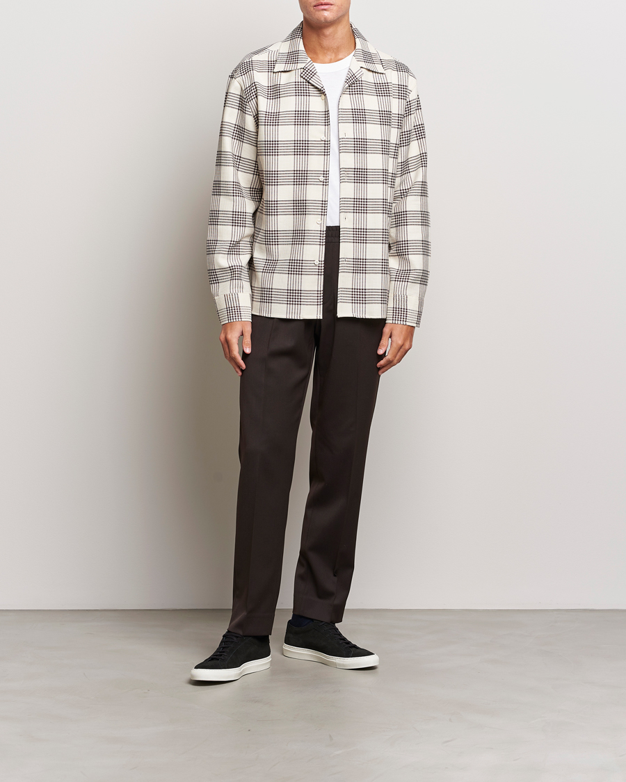 Herren | Hosen | Filippa K | Relaxed Terry Wool Trousers Dark Brown