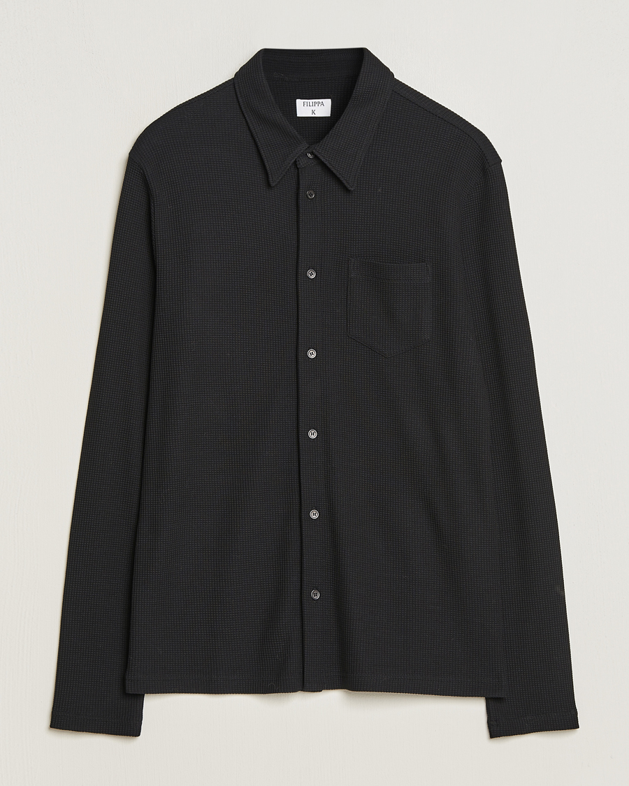 Herren | Filippa K | Filippa K | Waffle Jersey Shirt Black