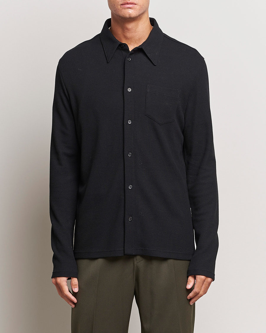 Herren | Filippa K | Filippa K | Waffle Jersey Shirt Black