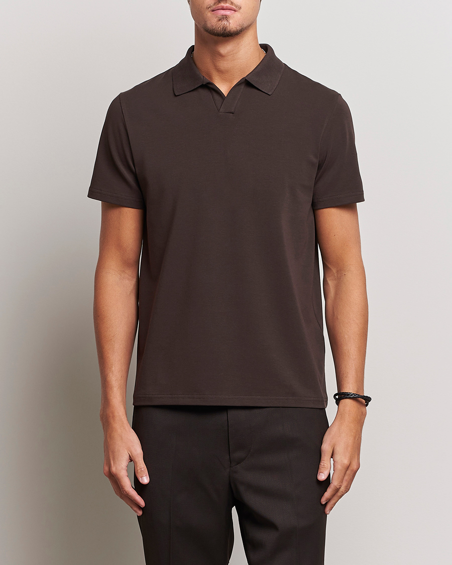 Herren |  | Filippa K | Soft Lycra Polo T-Shirt Dark Chocolate
