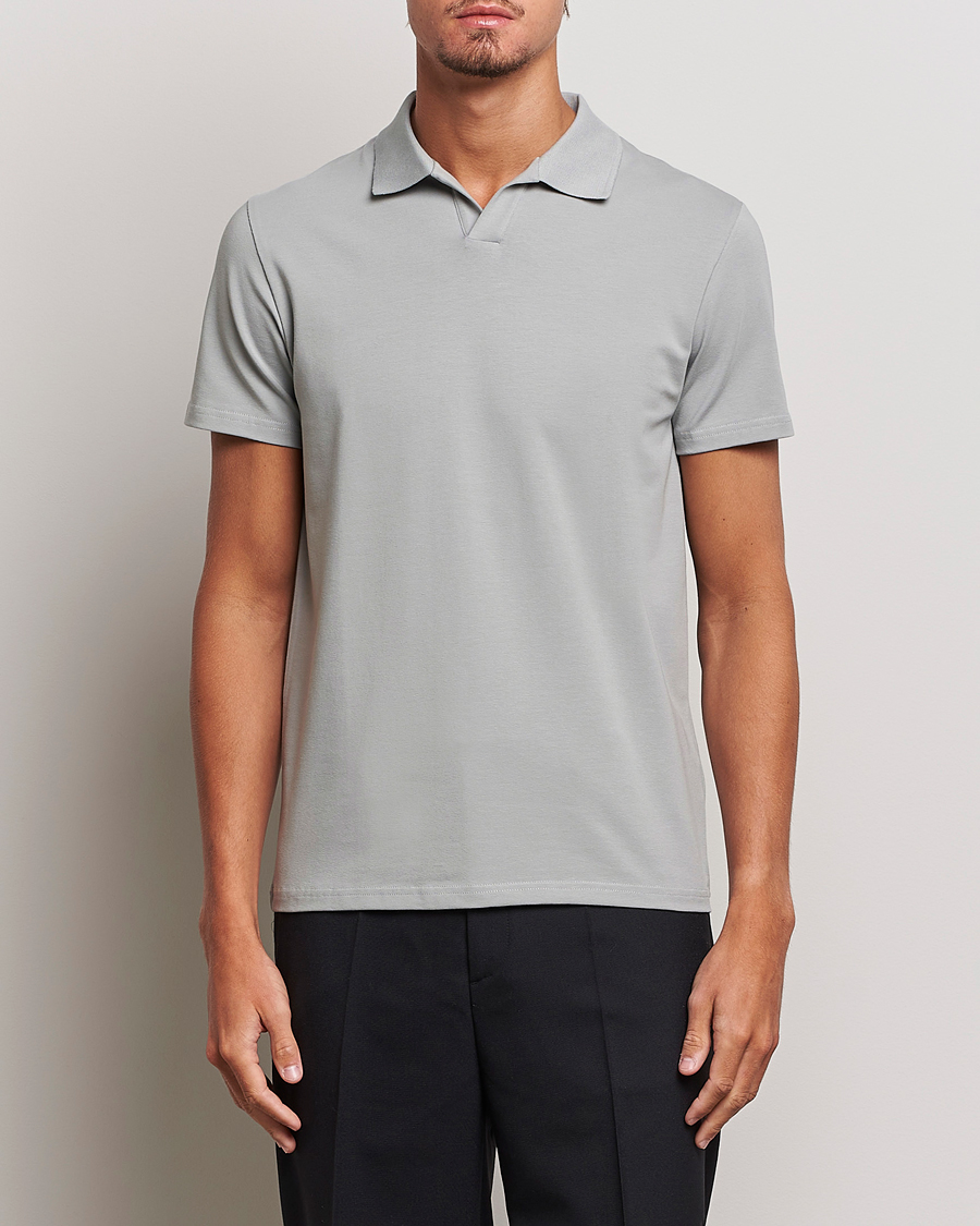 Herren | Filippa K | Filippa K | Soft Lycra Polo T-Shirt Feather Grey