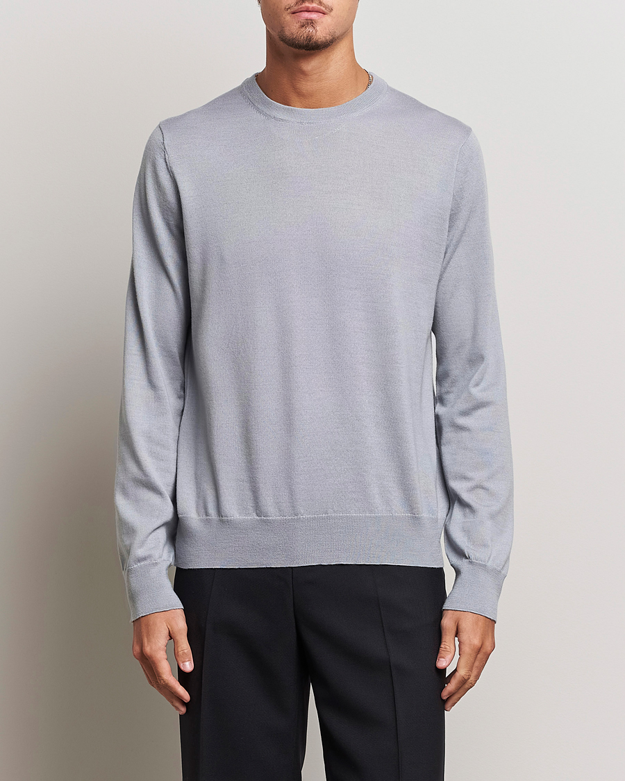Herren |  | Filippa K | Merino Round Neck Sweater Fog Blue