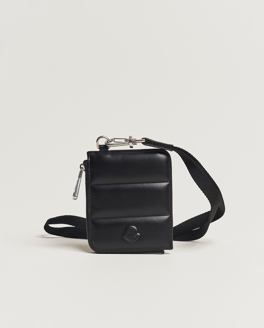 Herren | Moncler Strap Leather Wallet Black | Moncler | Strap Leather Wallet Black