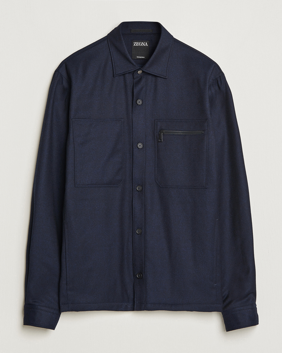 Herren | Jacken | Zegna | Techmerino Flannel Shirt Jacket Navy