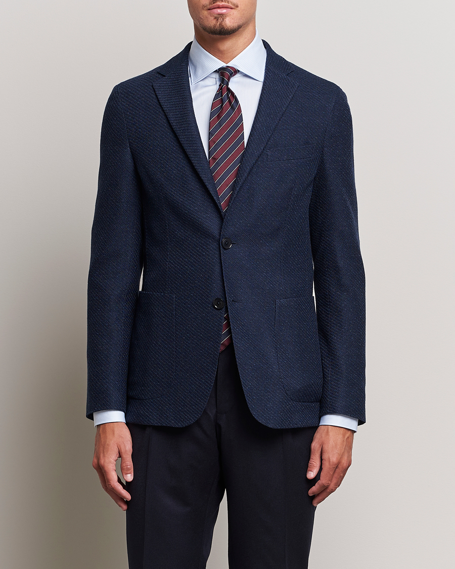 Herren | Zegna | Zegna | Unconstructed Structured Wool Blazer Navy