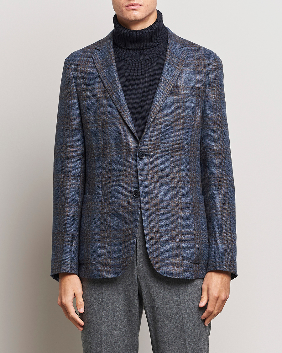 Herren | Zegna | Zegna | Unconstructed Check Wool Blazer Navy