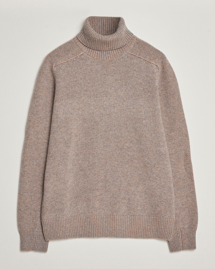 Herren | Pullover | Zegna | 5 Gauge Cashmere Rollneck Beige Melange