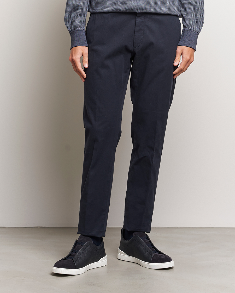 Men | Clothing | Zegna | Soft Cotton Chinos Navy