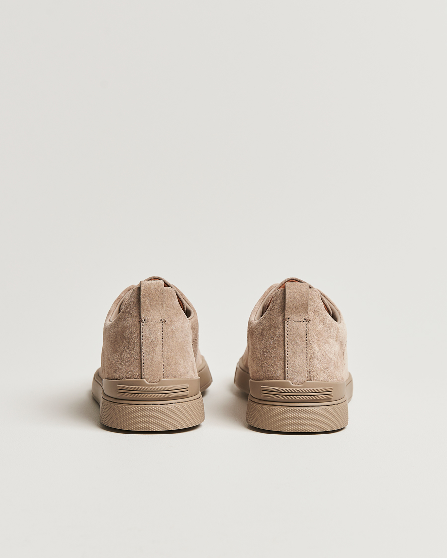Herren | Zegna Triple Stitch Sneakers Full Beige Suede | Zegna | Triple Stitch Sneakers Full Beige Suede