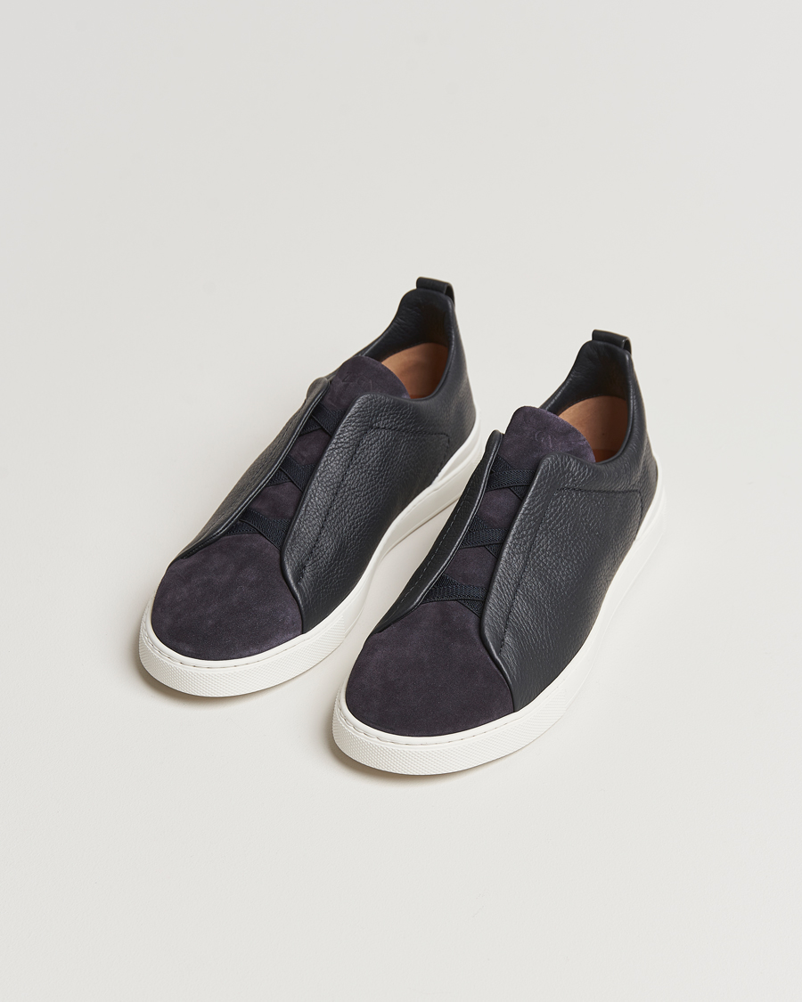 Herren |  | Zegna | Triple Stitch Bi-Material Sneakers Navy