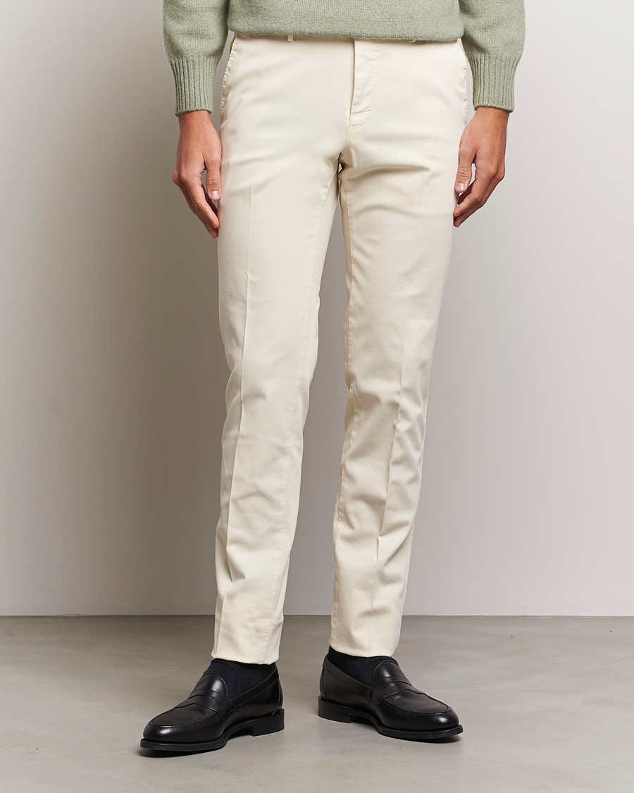 Herren | Kleidung | PT01 | Slim Fit Cotton Stretch Chinos Off White