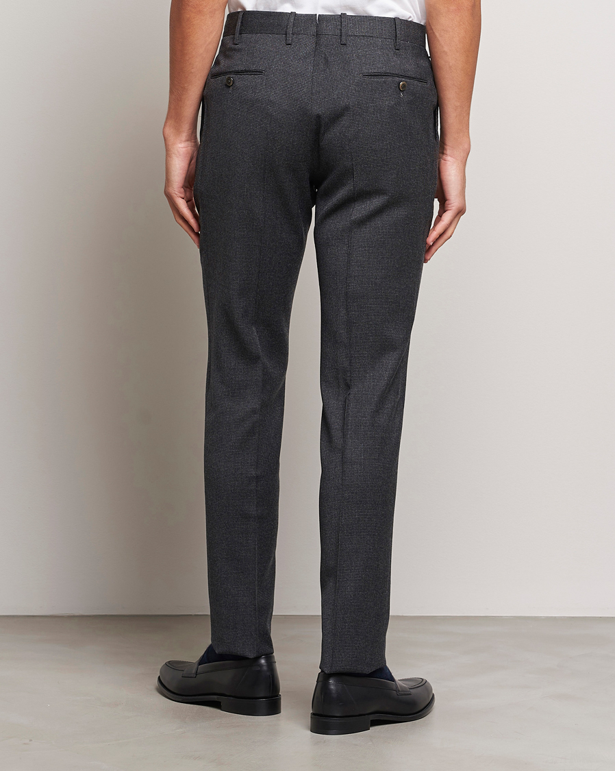 Herren | Hosen | PT01 | Slim Fit Pleated Houndstooth Trousers Medium Grey