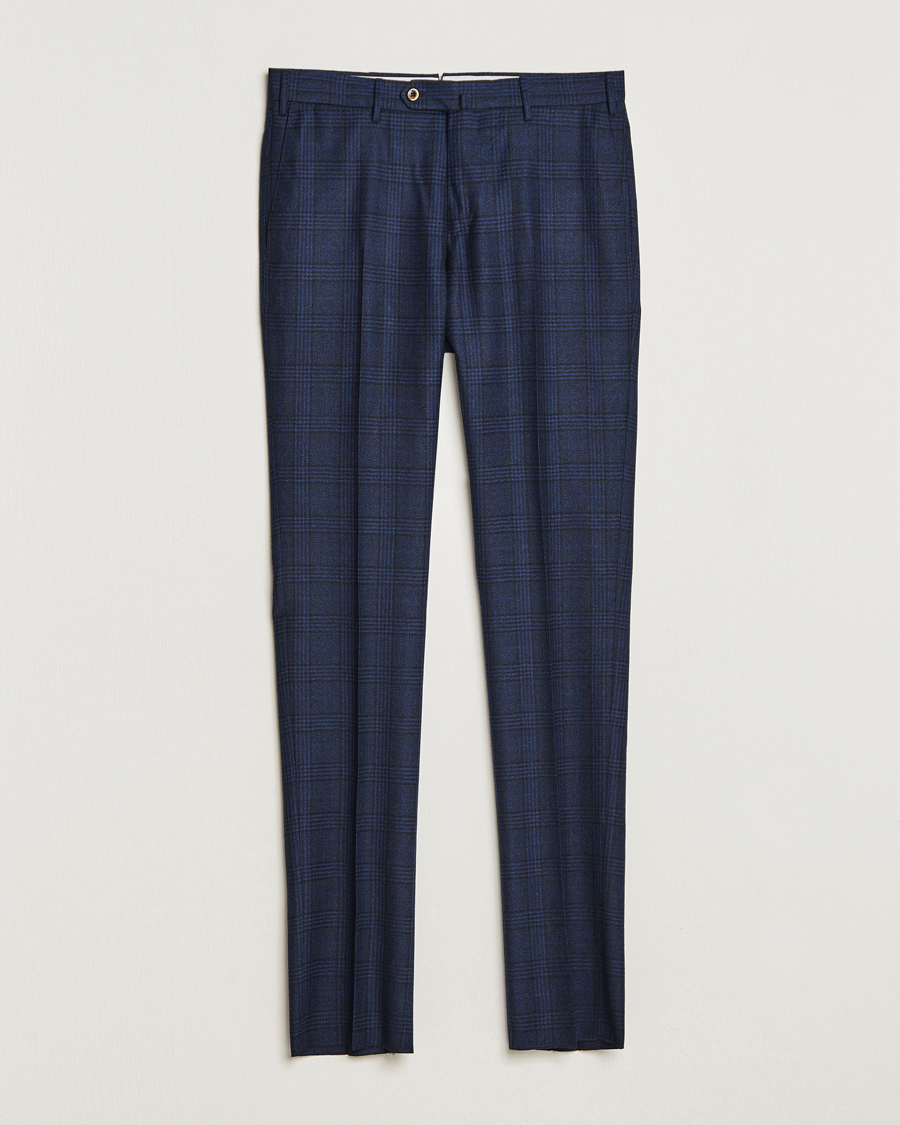 Herren | Hosen | PT01 | Slim Fit Prince Of Wales Wool Trousers Navy