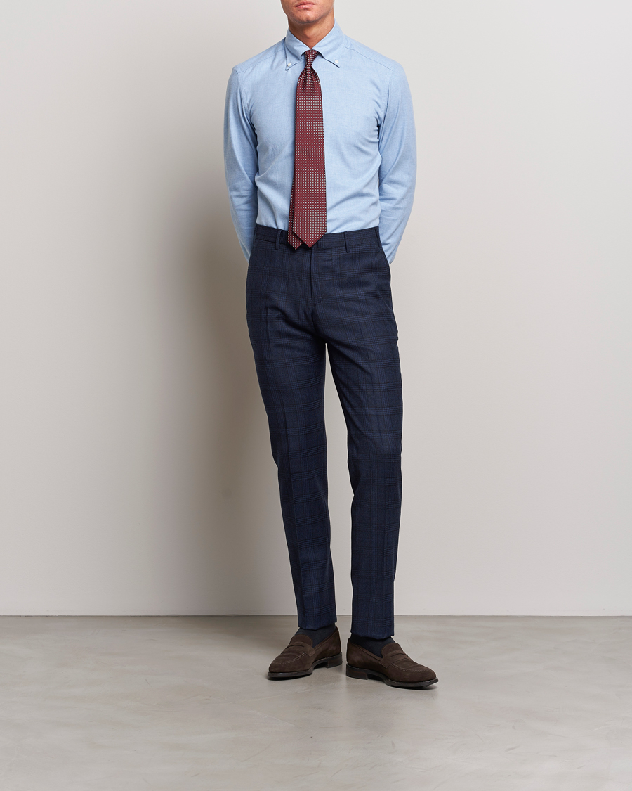 Herren | Hosen | PT01 | Slim Fit Prince Of Wales Wool Trousers Navy