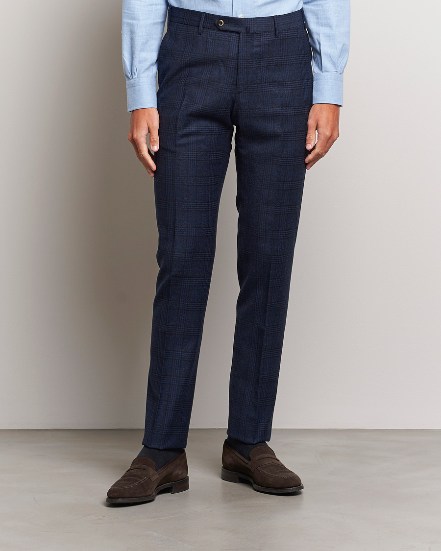 Herren | Hosen | PT01 | Slim Fit Prince Of Wales Wool Trousers Navy