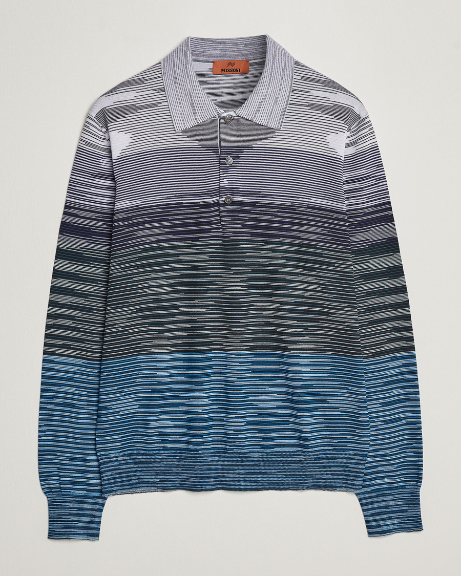 Herren | Pullover | Missoni | Space Dyed Long Sleeve Polo Blue/Black