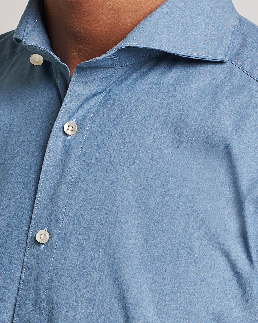 Herren | Hemden | Stenströms | 1899 Slim Denim Poplin Shirt Indigo