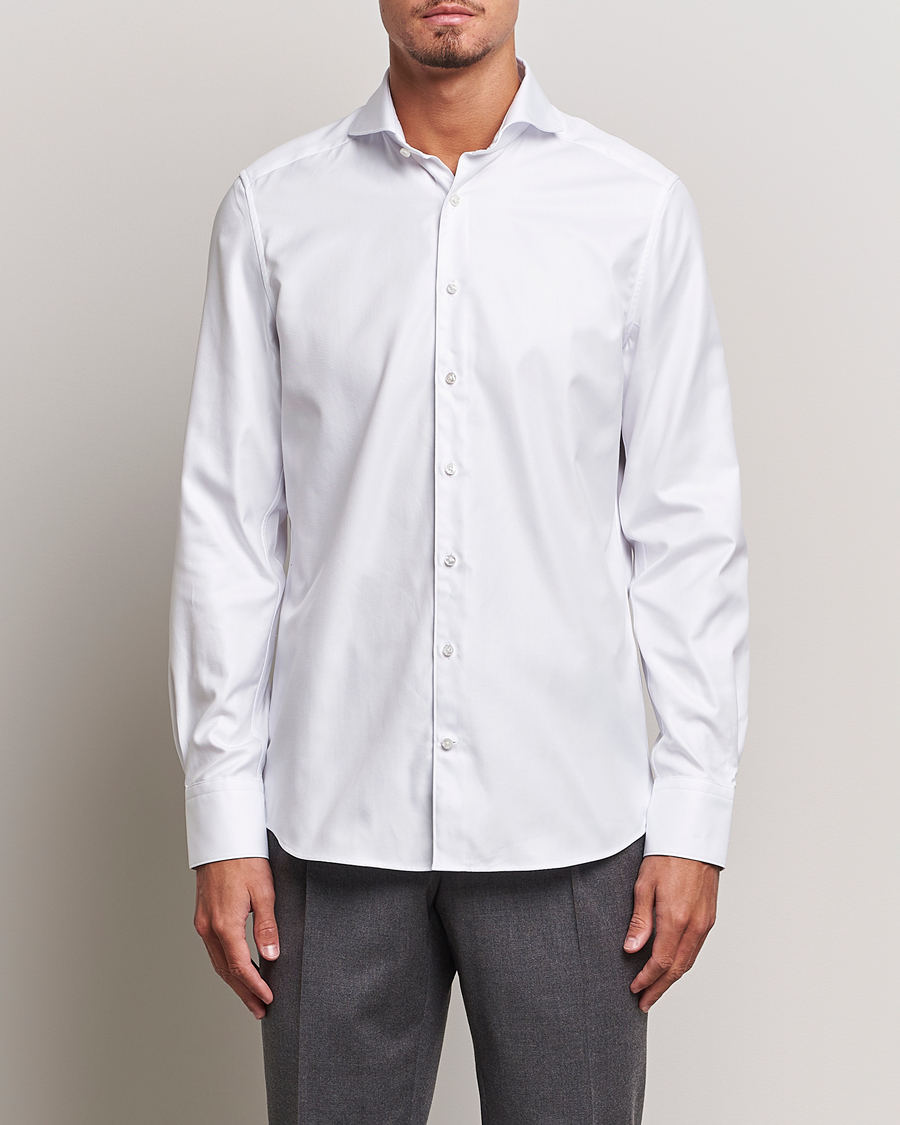 Herren | Business & Beyond | Stenströms | 1899 Slim Supima Cotton Twill Shirt White