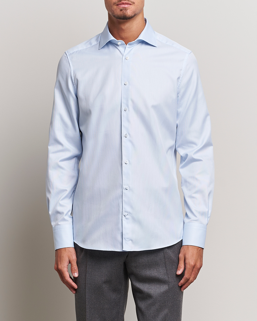 Herren | Hemden | Stenströms | 1899 Slim Cotton Royal Oxford Shirt Light Blue
