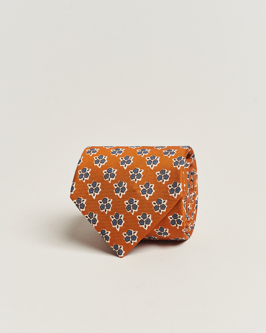 Herren | Altea | Altea | Printed Silk Tie Orange
