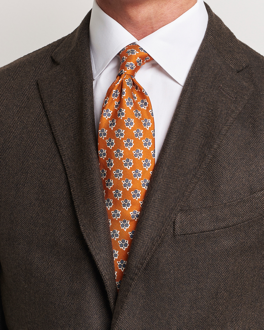 Herren | | Altea | Printed Silk Tie Orange
