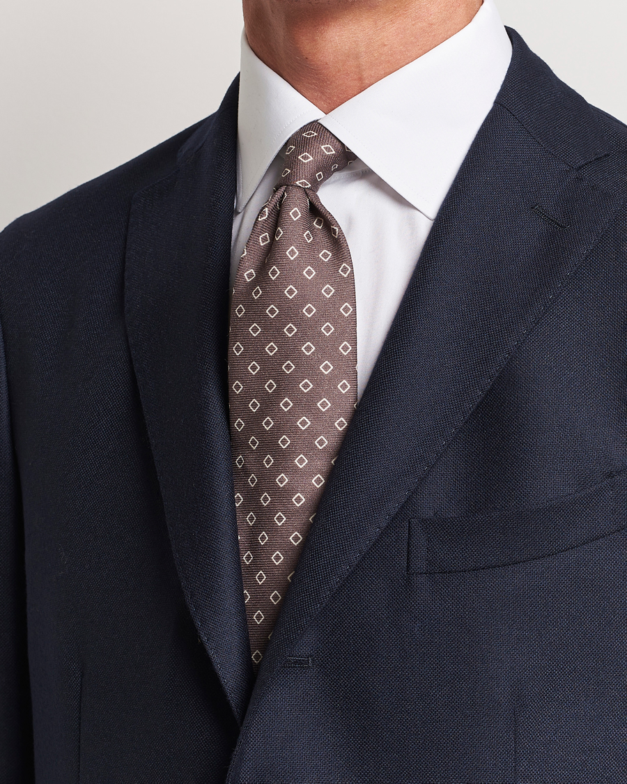 Herren |  | Altea | Printed Wool Tie Brown