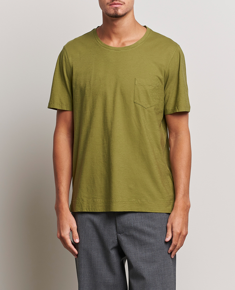 Herren | T-Shirts | Massimo Alba | Panarea Cotton Jersey T-Shirt Olive