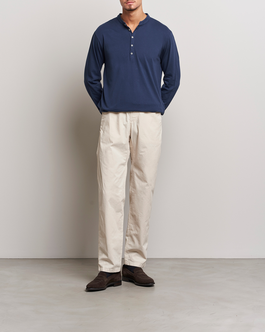 Herren | Pullover | Massimo Alba | Hawai Cotton/Cashmere Henley Navy