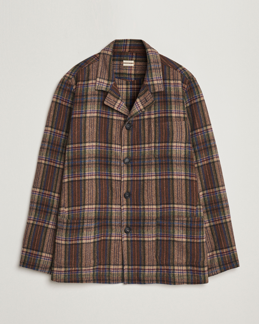 Herren |  | Massimo Alba | Florida Soft Wool Shirt Jacket Brown Check