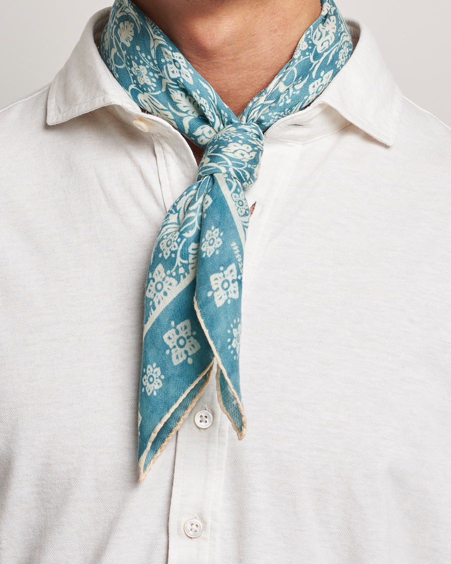 Herren |  | Massimo Alba | Printed Cashmere Bandana Turchese