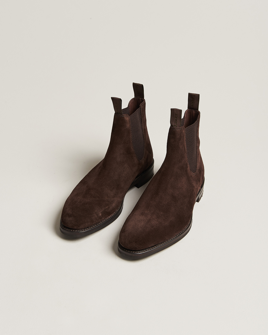 Herren | Loake 1880 Emsworth Chelsea Boot Dark Brown Suede | Loake 1880 | Emsworth Chelsea Boot Dark Brown Suede